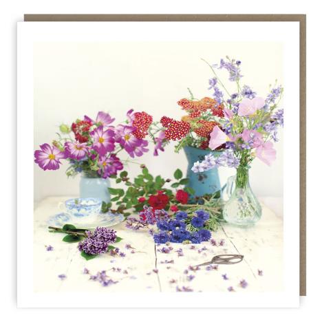 Botanical Flowers On Table Card £2.85